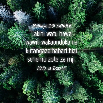 Picture 04 - Mathayo 9:31 SWHULB - Lakini watu hawa wawili wakaondoka na kutangaza - Bible Verse Picture