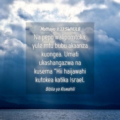 Picture 04 - Mathayo 9:33 SWHULB - Na pepo walipomtoka, yule mtu bubu akaanza - Bible Verse Picture