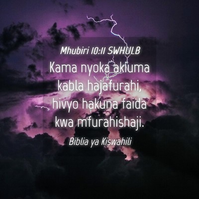 Picture 04 - Mhubiri 10:11 SWHULB - Kama nyoka akiuma kabla hajafurahi, hivyo hakuna - Bible Verse Picture