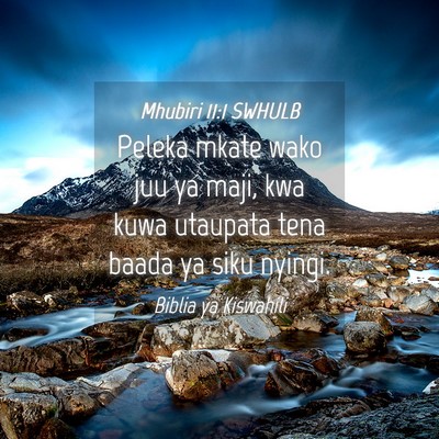 Picture 04 - Mhubiri 11:1 SWHULB - Peleka mkate wako juu ya maji, kwa kuwa utaupata - Bible Verse Picture