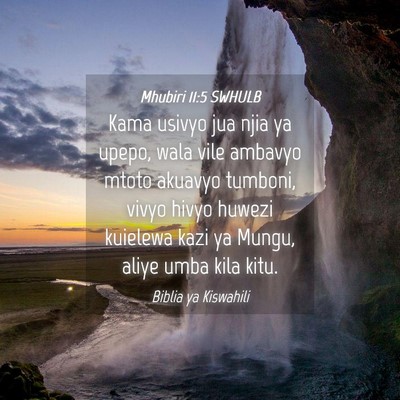 Picture 04 - Mhubiri 11:5 SWHULB - Kama usivyo jua njia ya upepo, wala vile ambavyo - Bible Verse Picture