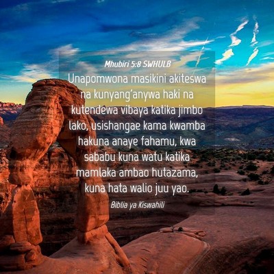 Picture 04 - Mhubiri 5:8 SWHULB - Unapomwona masikini akiteswa na kunyang'anywa - Bible Verse Picture