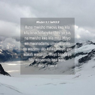 Picture 04 - Mhubiri 9:3 SWHULB - Kuna mwisho mwovu kwa kila kitu kinachofanyika - Bible Verse Picture