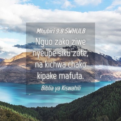 Picture 04 - Mhubiri 9:8 SWHULB - Nguo zako ziwe nyeupe siku zote, na kichwa chako - Bible Verse Picture