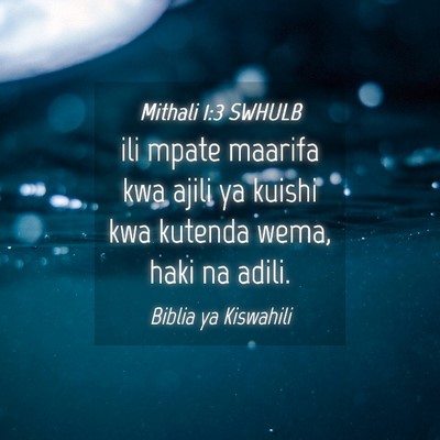 Picture 04 - Mithali 1:3 SWHULB - ili mpate maarifa kwa ajili ya kuishi kwa kutenda - Bible Verse Picture