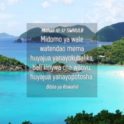 Picture 04 - Mithali 10:32 SWHULB - Midomo ya wale watendao mema huyajua - Bible Verse Picture