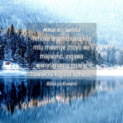 Picture 04 - Mithali 16:5 SWHULB - Yehova anamchukia kila mtu mwenye moyo wa - Bible Verse Picture