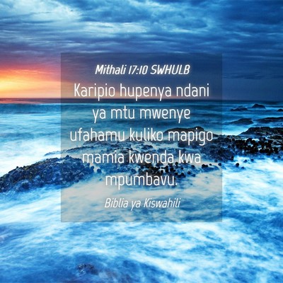 Picture 04 - Mithali 17:10 SWHULB - Karipio hupenya ndani ya mtu mwenye ufahamu - Bible Verse Picture