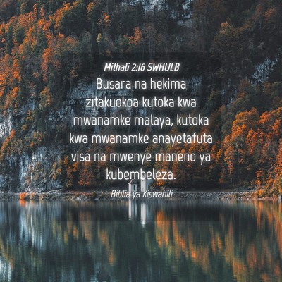 Picture 04 - Mithali 2:16 SWHULB - Busara na hekima zitakuokoa kutoka kwa mwanamke - Bible Verse Picture