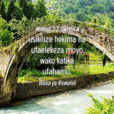 Picture 04 - Mithali 2:2 SWHULB - usikilize hekima na utaelekeza moyo wako katika - Bible Verse Picture