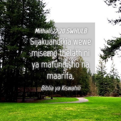 Picture 04 - Mithali 22:20 SWHULB - Sijakuandikia wewe misemo thelathini ya - Bible Verse Picture