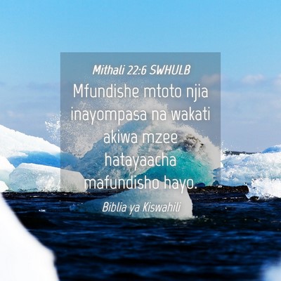Picture 04 - Mithali 22:6 SWHULB - Mfundishe mtoto njia inayompasa na wakati akiwa - Bible Verse Picture