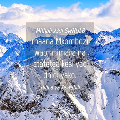 Picture 04 - Mithali 23:11 SWHULB - maana Mkombozi wao ni imara na atatetea kesi yao - Bible Verse Picture
