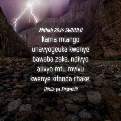 Picture 04 - Mithali 26:14 SWHULB - Kama mlango unavyogeuka kwenye bawaba zake, - Bible Verse Picture