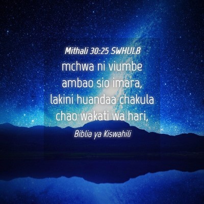Picture 04 - Mithali 30:25 SWHULB - mchwa ni viumbe ambao sio imara, lakini huandaa - Bible Verse Picture