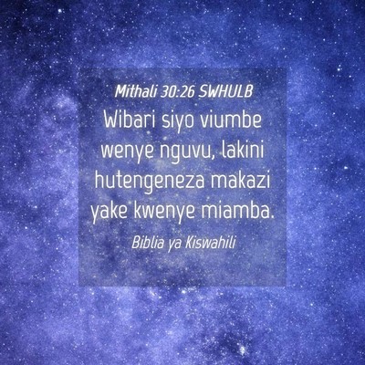 Picture 04 - Mithali 30:26 SWHULB - Wibari siyo viumbe wenye nguvu, lakini - Bible Verse Picture