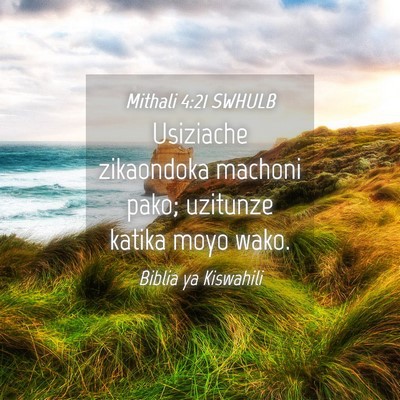 Picture 04 - Mithali 4:21 SWHULB - Usiziache zikaondoka machoni pako; uzitunze - Bible Verse Picture