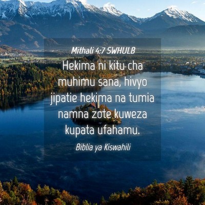 Picture 04 - Mithali 4:7 SWHULB - Hekima ni kitu cha muhimu sana, hivyo jipatie - Bible Verse Picture
