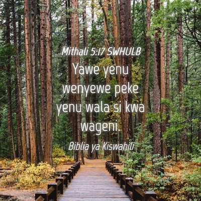 Picture 04 - Mithali 5:17 SWHULB - Yawe yenu wenyewe peke yenu wala si kwa - Bible Verse Picture