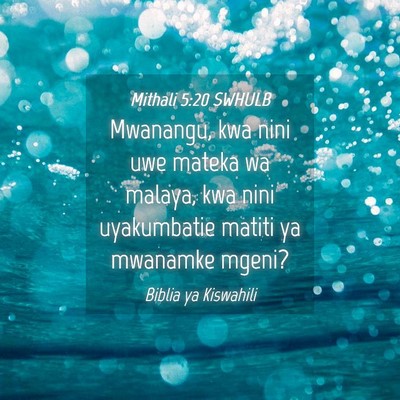 Picture 04 - Mithali 5:20 SWHULB - Mwanangu, kwa nini uwe mateka wa malaya, kwa nini - Bible Verse Picture