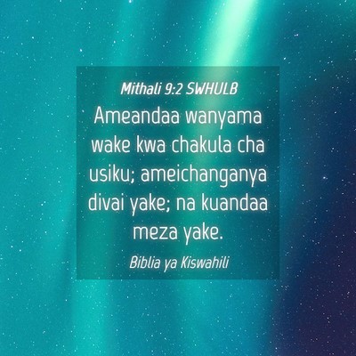 Picture 04 - Mithali 9:2 SWHULB - Ameandaa wanyama wake kwa chakula cha usiku; - Bible Verse Picture