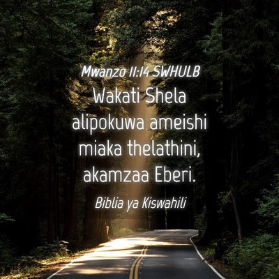 Picture 04 - Mwanzo 11:14 SWHULB - Wakati Shela alipokuwa ameishi miaka thelathini, - Bible Verse Picture