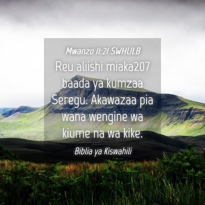 Picture 04 - Mwanzo 11:21 SWHULB - Reu aliishi miaka207 baada ya kumzaa Seregu. - Bible Verse Picture