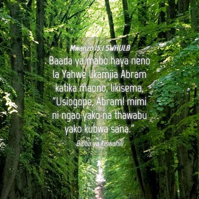 Picture 04 - Mwanzo 15:1 SWHULB - Baada ya mabo haya neno la Yahwe likamjia Abram - Bible Verse Picture