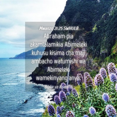 Picture 04 - Mwanzo 21:25 SWHULB - Abraham pia akamlalamikia Abimeleki kuhusu kisima - Bible Verse Picture