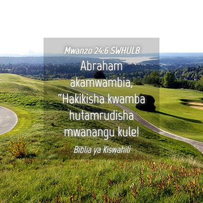 Picture 04 - Mwanzo 24:6 SWHULB - Abraham akamwambia, “Hakikisha kwamba - Bible Verse Picture