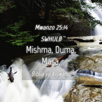 Picture 04 - Mwanzo 25:14 SWHULB - Mishma, Duma, - Bible Verse Picture