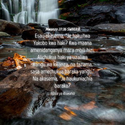 Picture 04 - Mwanzo 27:36 SWHULB - Esau akasema, “Je hakuitwa Yakobo kwa haki? Kwa - Bible Verse Picture