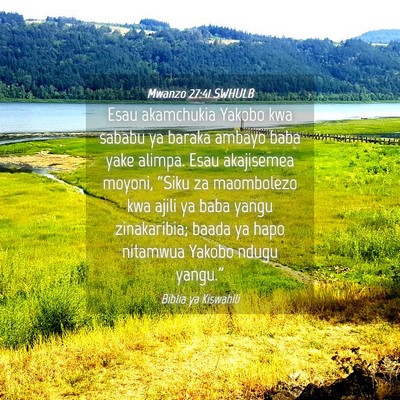 Picture 04 - Mwanzo 27:41 SWHULB - Esau akamchukia Yakobo kwa sababu ya baraka - Bible Verse Picture