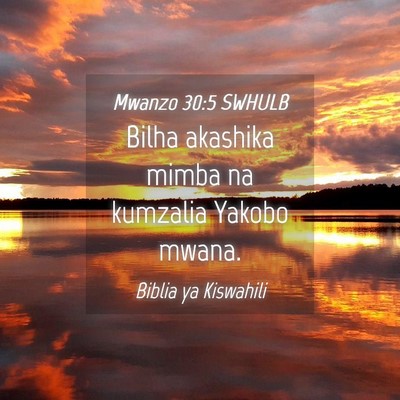 Picture 04 - Mwanzo 30:5 SWHULB - Bilha akashika mimba na kumzalia Yakobo - Bible Verse Picture