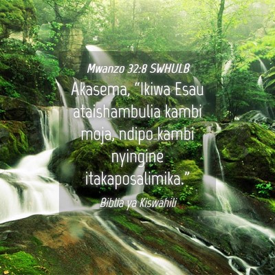 Picture 04 - Mwanzo 32:8 SWHULB - Akasema, “Ikiwa Esau ataishambulia kambi moja, - Bible Verse Picture