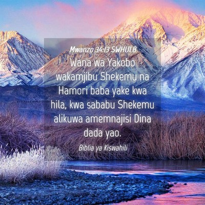 Picture 04 - Mwanzo 34:13 SWHULB - Wana wa Yakobo wakamjibu Shekemu na Hamori baba - Bible Verse Picture