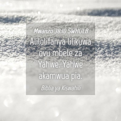 Picture 04 - Mwanzo 38:10 SWHULB - Alilolifanya lilikuwa ovu mbele za Yahwe. Yahwe - Bible Verse Picture