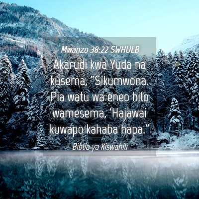 Picture 04 - Mwanzo 38:22 SWHULB - Akarudi kwa Yuda na kusema, “Sikumwona. Pia - Bible Verse Picture