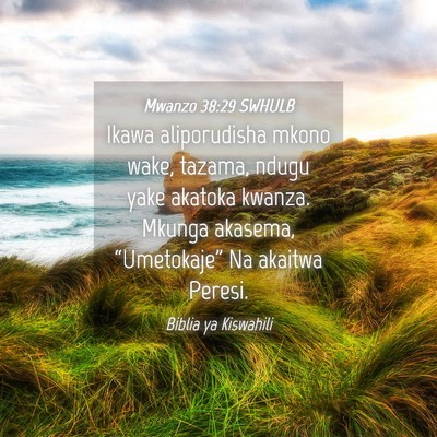 Picture 04 - Mwanzo 38:29 SWHULB - Ikawa aliporudisha mkono wake, tazama, ndugu yake - Bible Verse Picture
