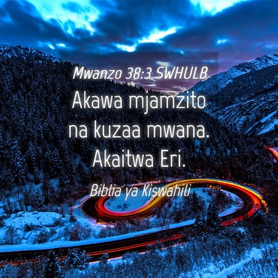 Picture 04 - Mwanzo 38:3 SWHULB - Akawa mjamzito na kuzaa mwana. Akaitwa - Bible Verse Picture
