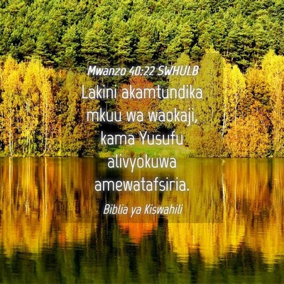 Picture 04 - Mwanzo 40:22 SWHULB - Lakini akamtundika mkuu wa waokaji, kama Yusufu - Bible Verse Picture