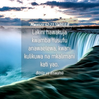 Picture 04 - Mwanzo 42:23 SWHULB - Lakini hawakuja kwamba Yusufu anawaelewa, kwani - Bible Verse Picture