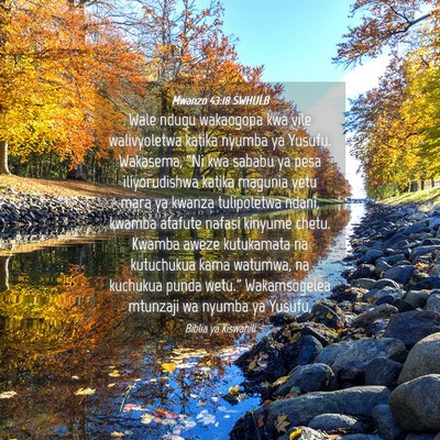 Picture 04 - Mwanzo 43:18 SWHULB - Wale ndugu wakaogopa kwa vile walivyoletwa katika - Bible Verse Picture