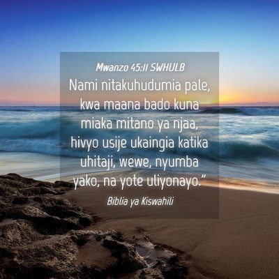 Picture 04 - Mwanzo 45:11 SWHULB - Nami nitakuhudumia pale, kwa maana bado kuna - Bible Verse Picture