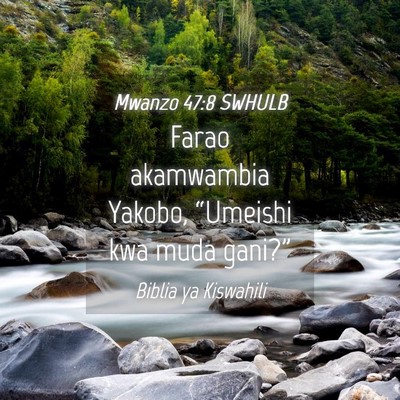 Picture 04 - Mwanzo 47:8 SWHULB - Farao akamwambia Yakobo, “Umeishi kwa muda - Bible Verse Picture