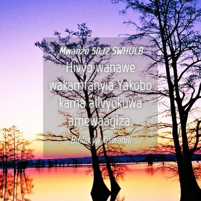 Picture 04 - Mwanzo 50:12 SWHULB - Hivyo wanawe wakamfanyia Yakobo kama alivyokuwa - Bible Verse Picture
