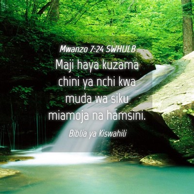 Picture 04 - Mwanzo 7:24 SWHULB - Maji haya kuzama chini ya nchi kwa muda wa siku - Bible Verse Picture