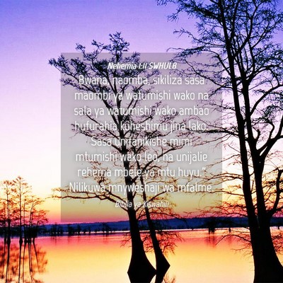 Picture 04 - Nehemia 1:11 SWHULB - Bwana, naomba, sikiliza sasa maombi ya watumishi - Bible Verse Picture