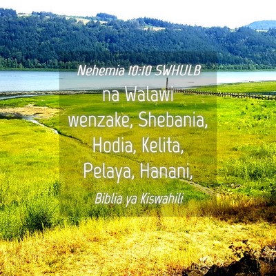 Picture 04 - Nehemia 10:10 SWHULB - na Walawi wenzake, Shebania, Hodia, Kelita, - Bible Verse Picture