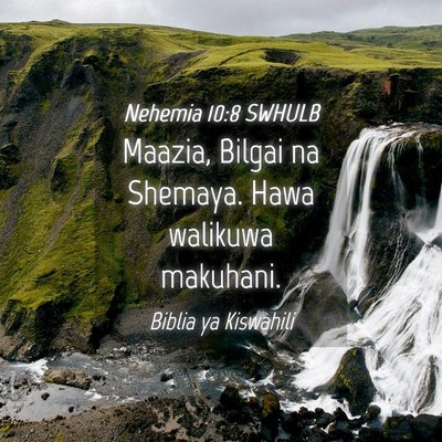 Picture 04 - Nehemia 10:8 SWHULB - Maazia, Bilgai na Shemaya. Hawa walikuwa - Bible Verse Picture